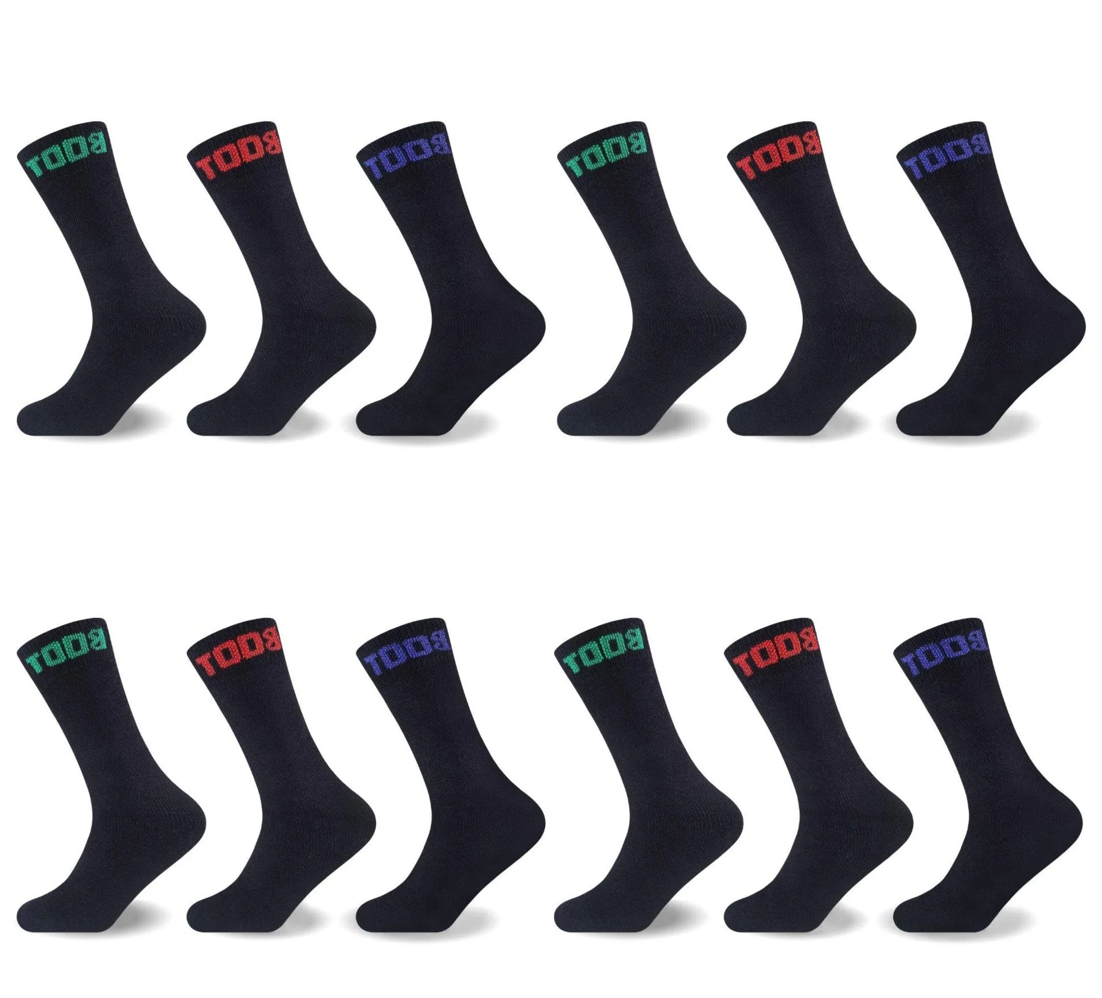 12PK MENS MELANGE BOOT SOCKS