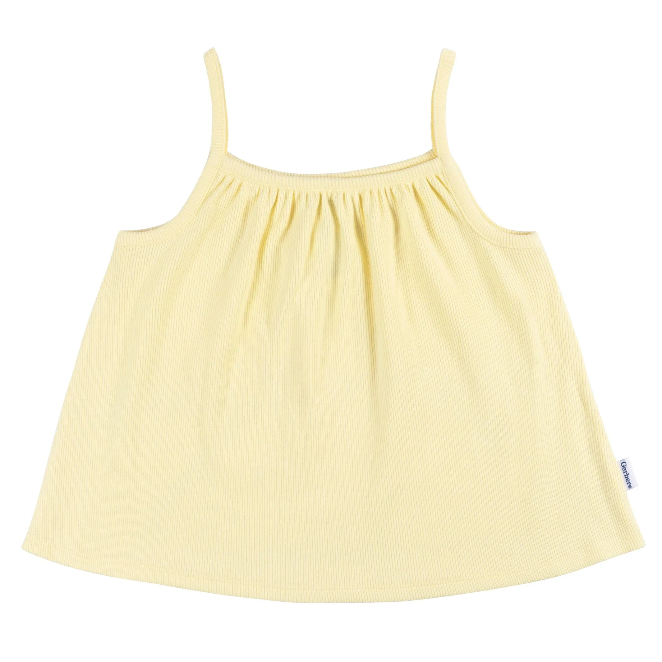 2-Piece Infant and Toddler Girls Yellow Tank Top & Shorts Set