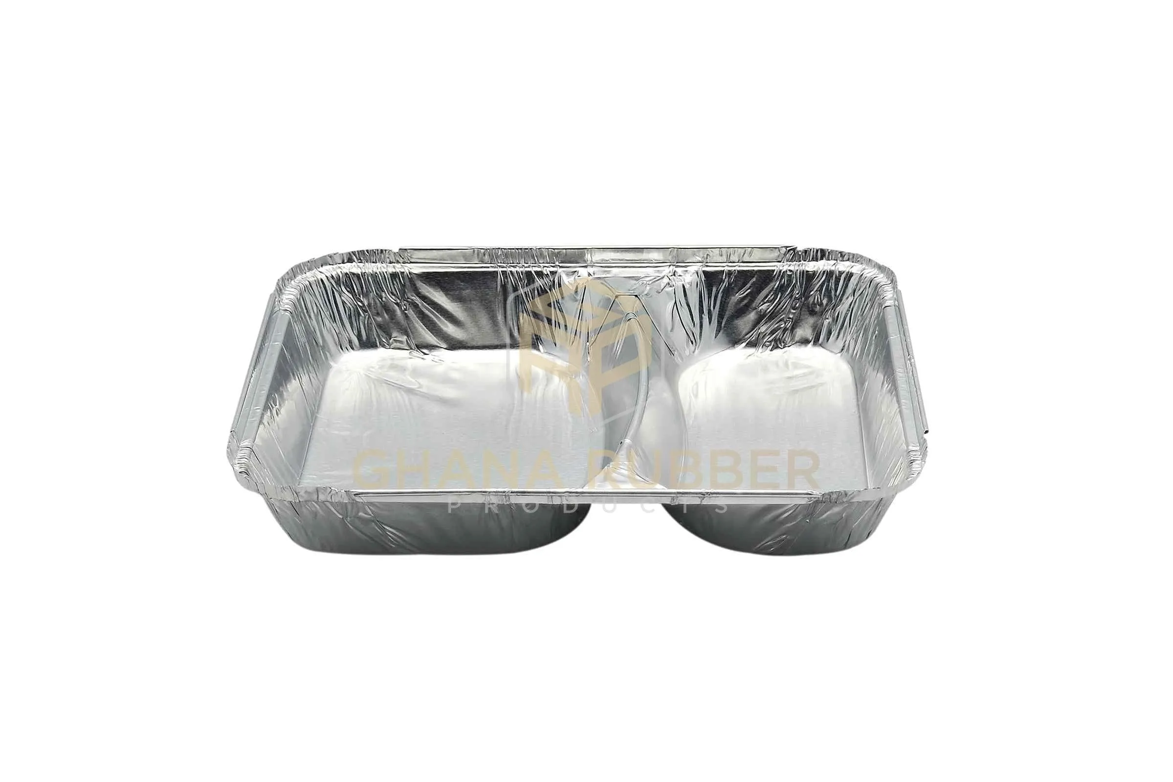 2-Section Aluminium Foil Food Containers   Lids (850ml)