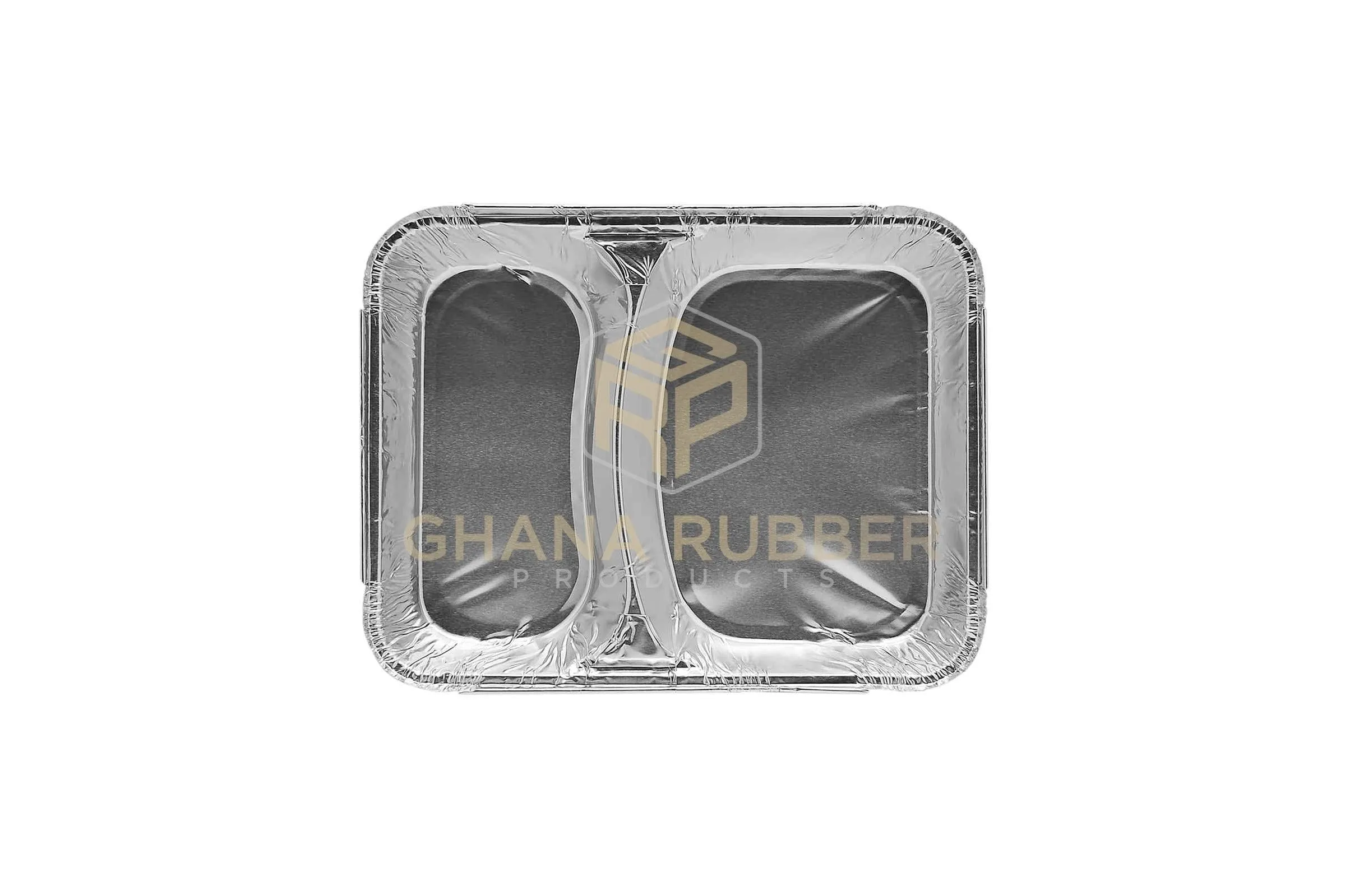 2-Section Aluminium Foil Food Containers   Lids (850ml)