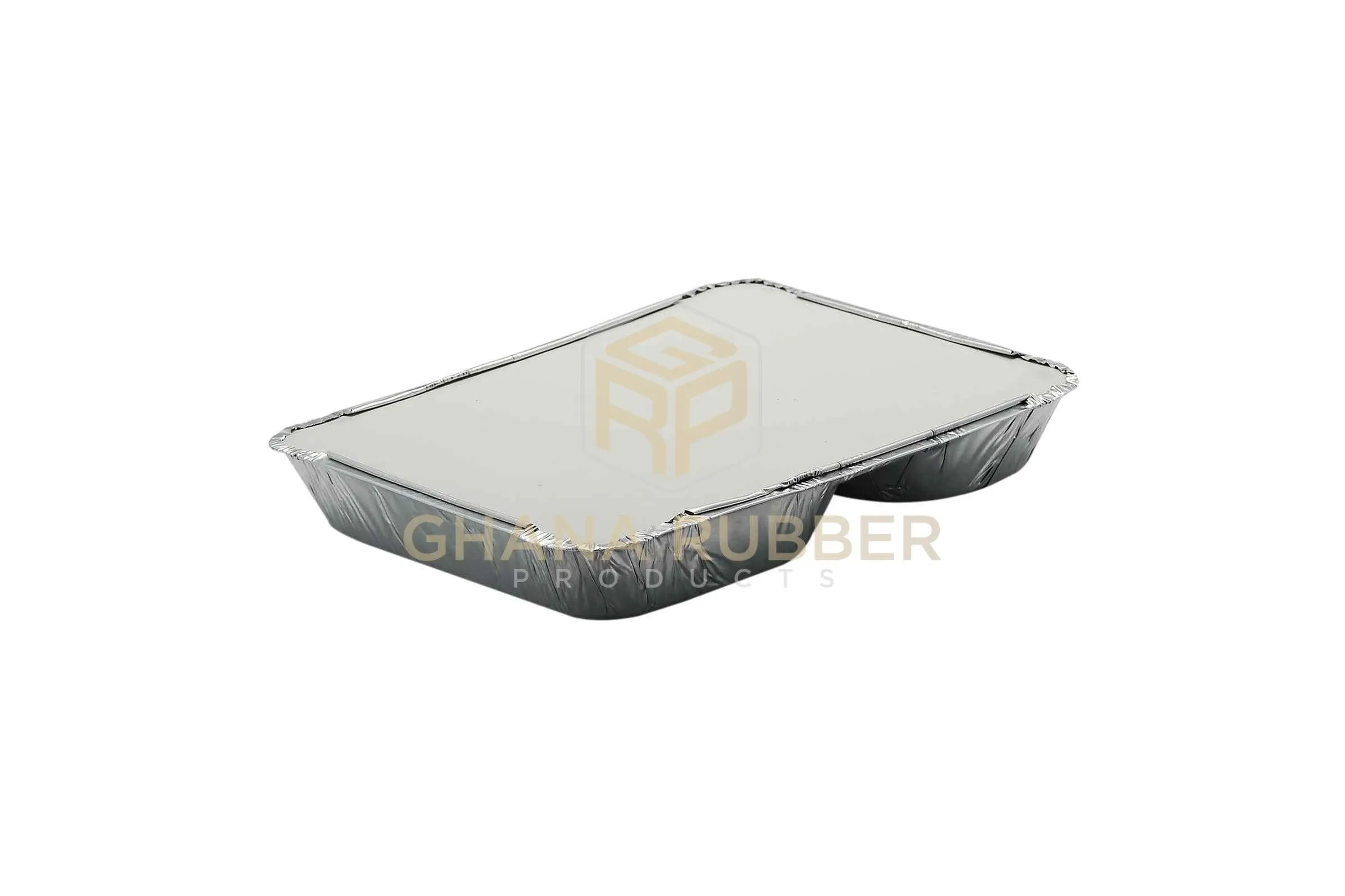 2-Section Aluminium Foil Food Containers   Lids (850ml)