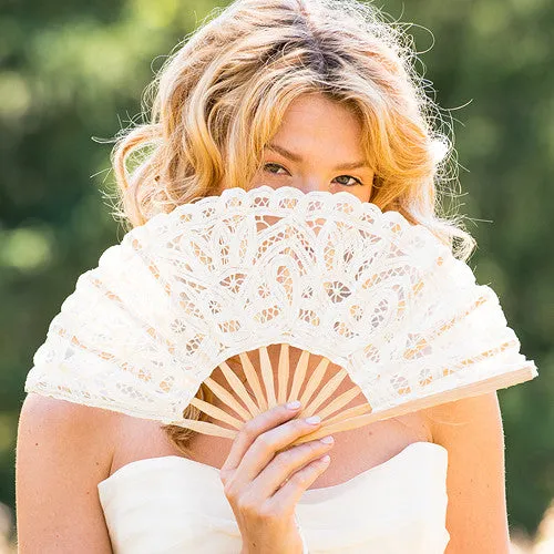 Antique Lace Hand Fan Ivory