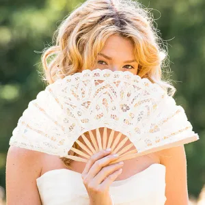 Antique Lace Hand Fan Ivory