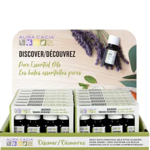 Aura Cacia Discover Essential Oils Ctr Display, 12pc