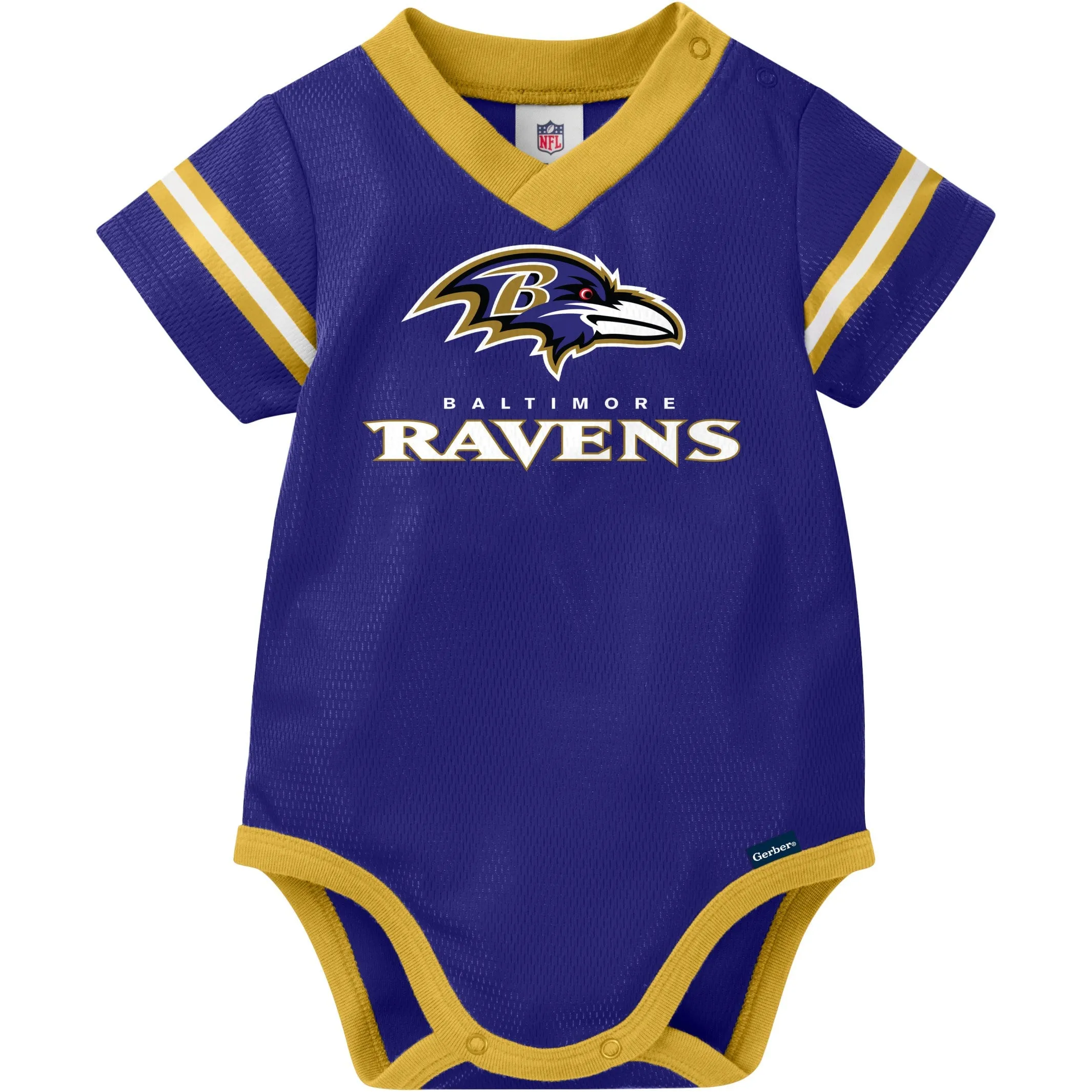 Baby Boys Ravens Short Sleeve Jersey Bodysuit