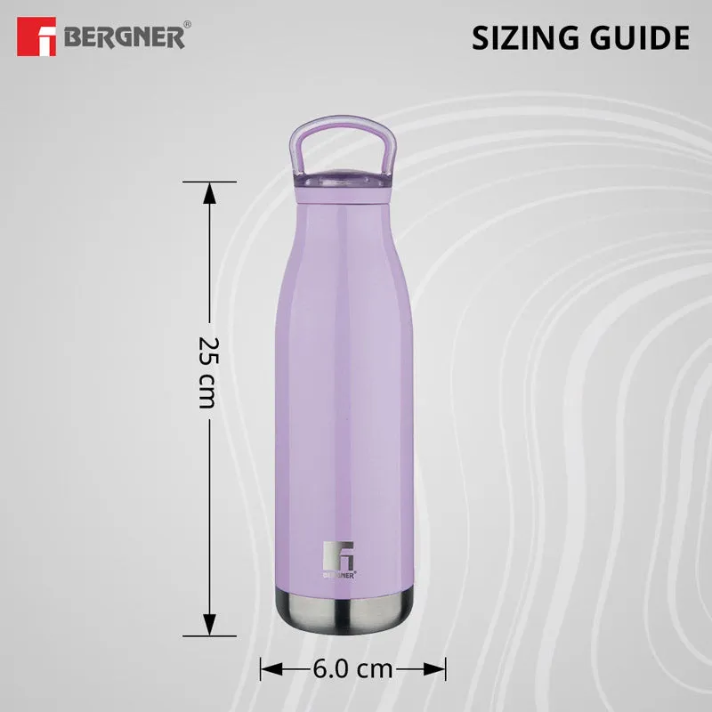 Bergner Walking Belle Blossom Thermosteel Hot And Cold Flask (Purple) - 500 ML