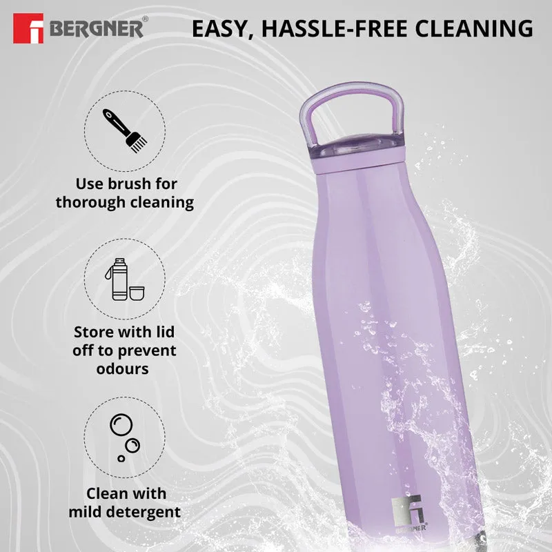 Bergner Walking Belle Blossom Thermosteel Hot And Cold Flask (Purple) - 500 ML