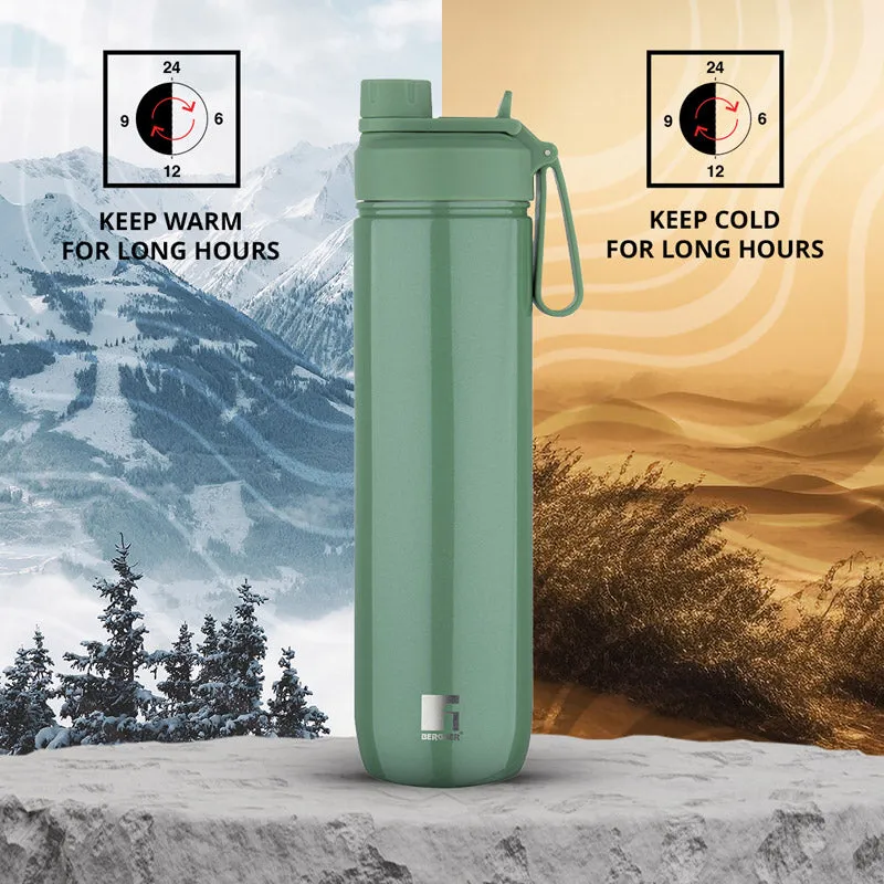 Bergner Walking Sipmate Thermosteel Hot And Cold Flask (Green) - 530 ML