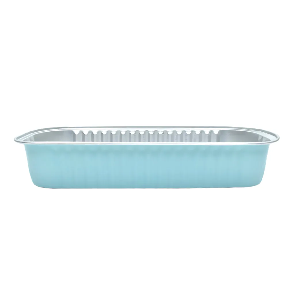 Blue Rectangular Foil Containers With Lid – 50 Piece Pack CL075