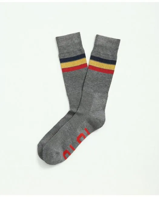 Brooks Brothers Men's Performance Retro Crew Socks Grey