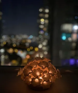 Ceramic 'Flowers' Tea Light Holder