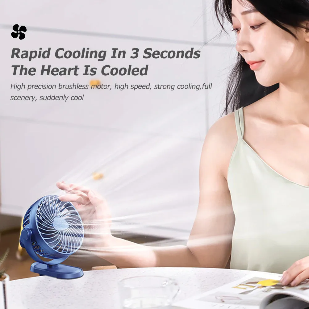 Clip On Desk Rechargeable Fan-White