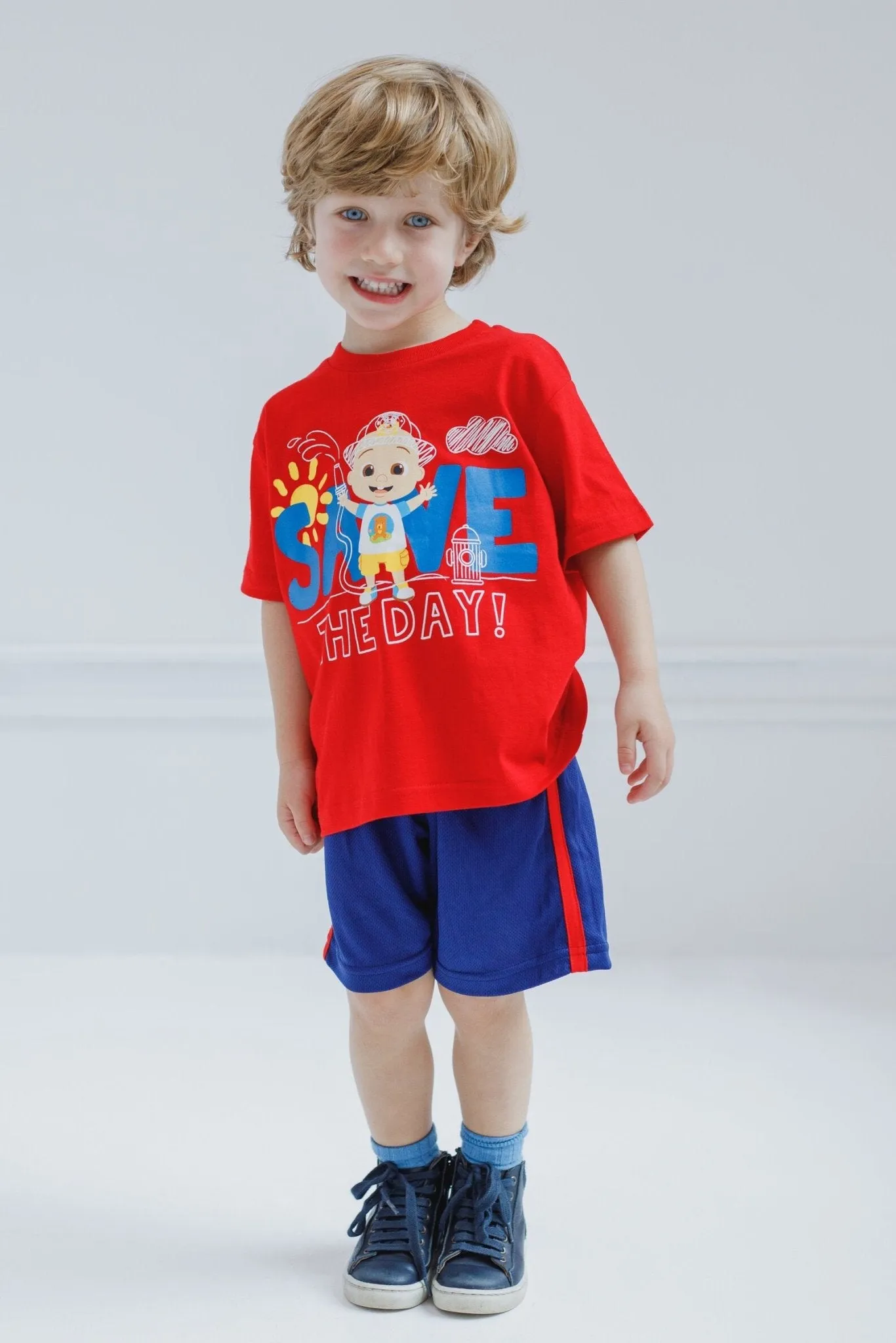 CoComelon Cocomelon JJ T-Shirt and Athletic Mesh Shorts Outfit Set