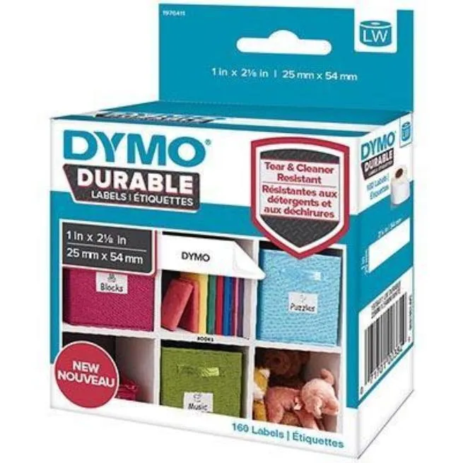 Dymo 1976411 Lw Durable Labels 25x54mm White Polypropylene Roll 160