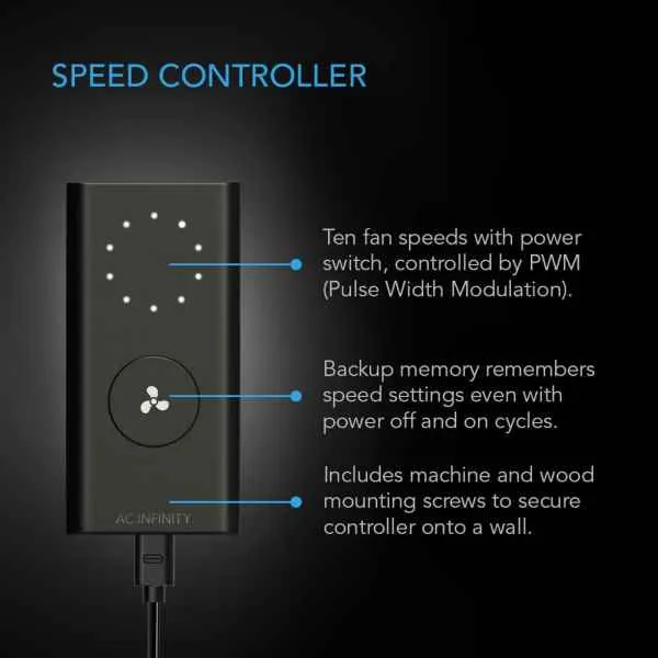 Electrical 200mm Cloudline Lite A8, Quiet Inline Fan With Speed Controller