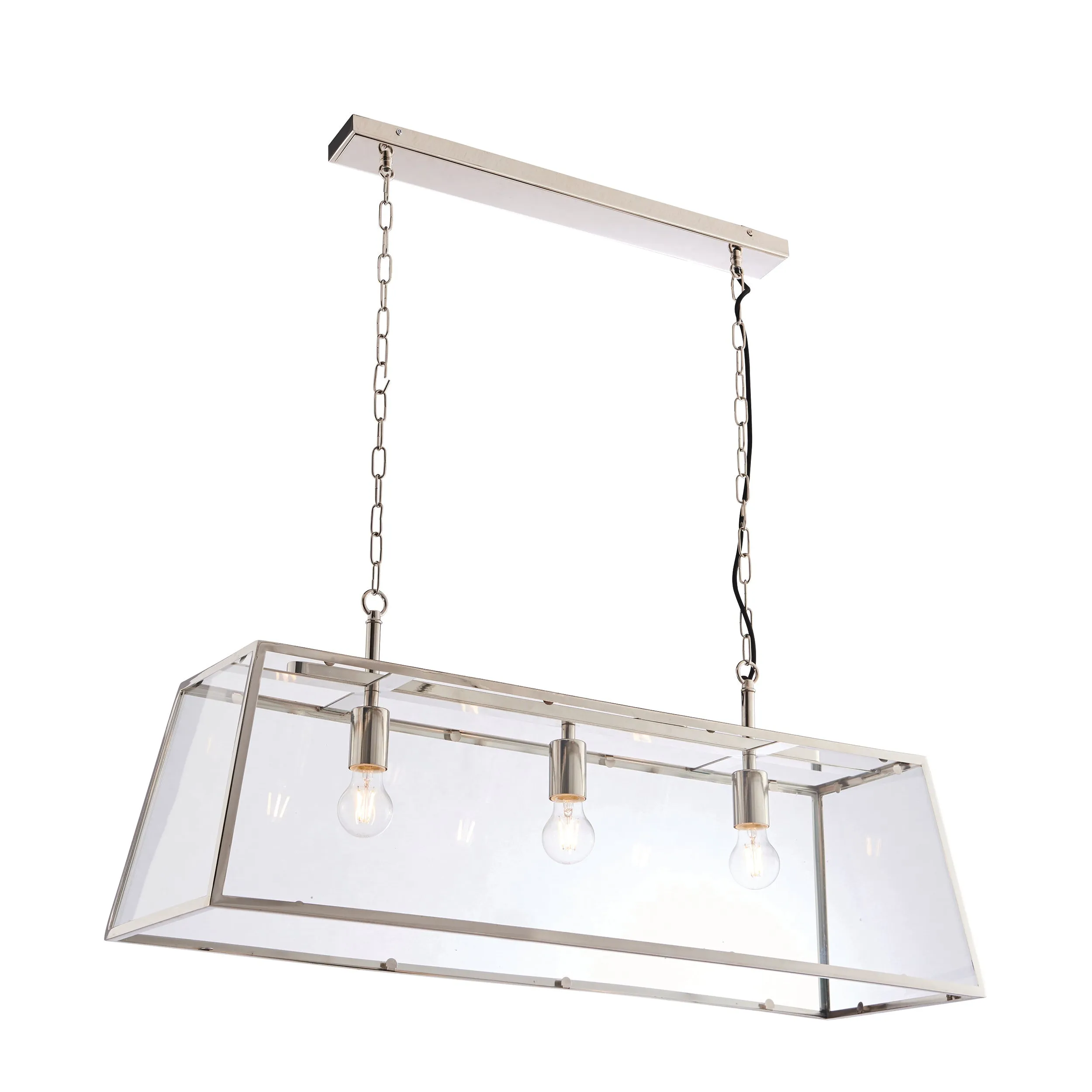 Endon Hurst 3lt Bar Pendant Bright Nickel