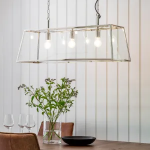 Endon Hurst 3lt Bar Pendant Bright Nickel