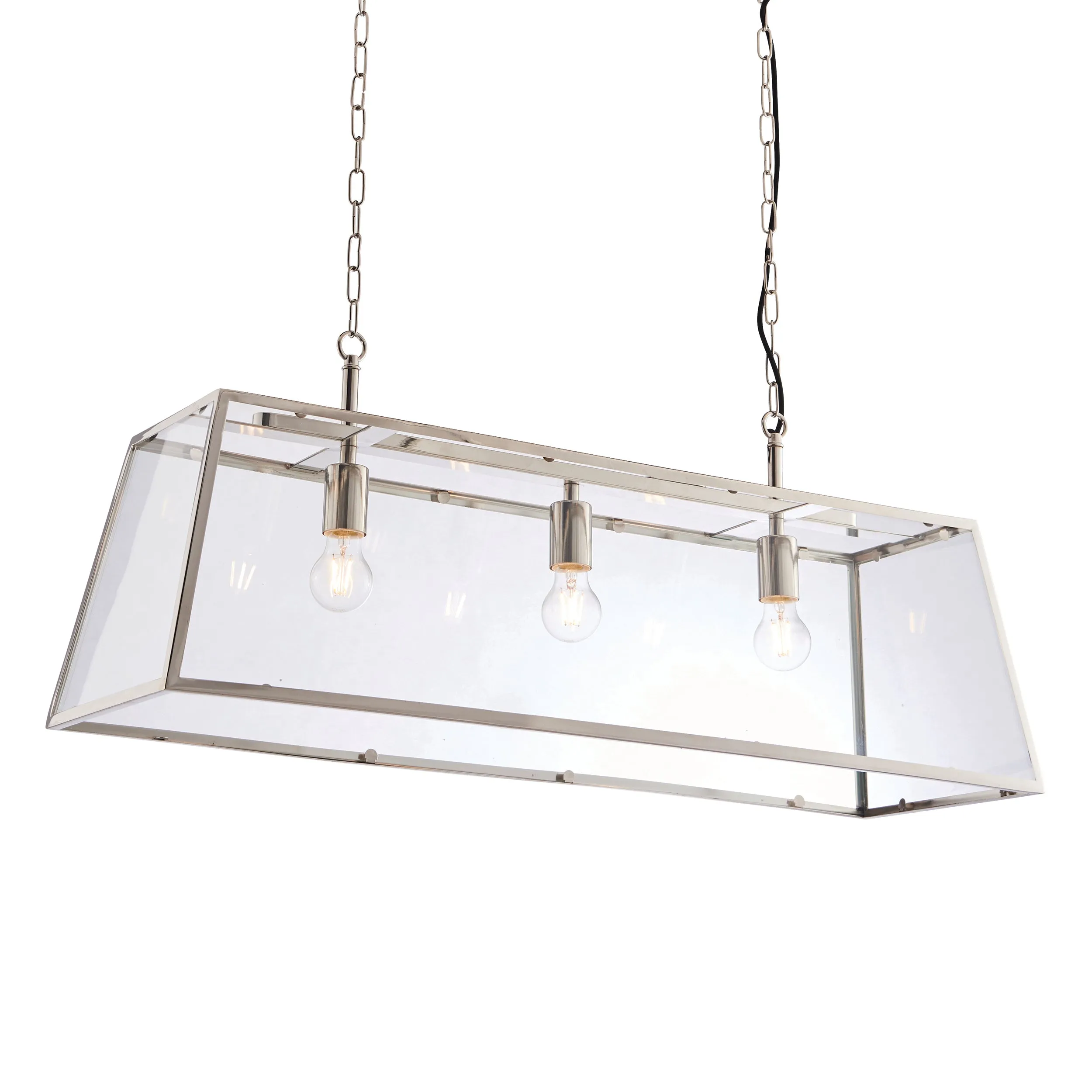 Endon Hurst 3lt Bar Pendant Bright Nickel