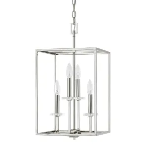 Four Light Foyer Pendant from the Morgan Collection in Polished Nickel Finish by Capital Lighting