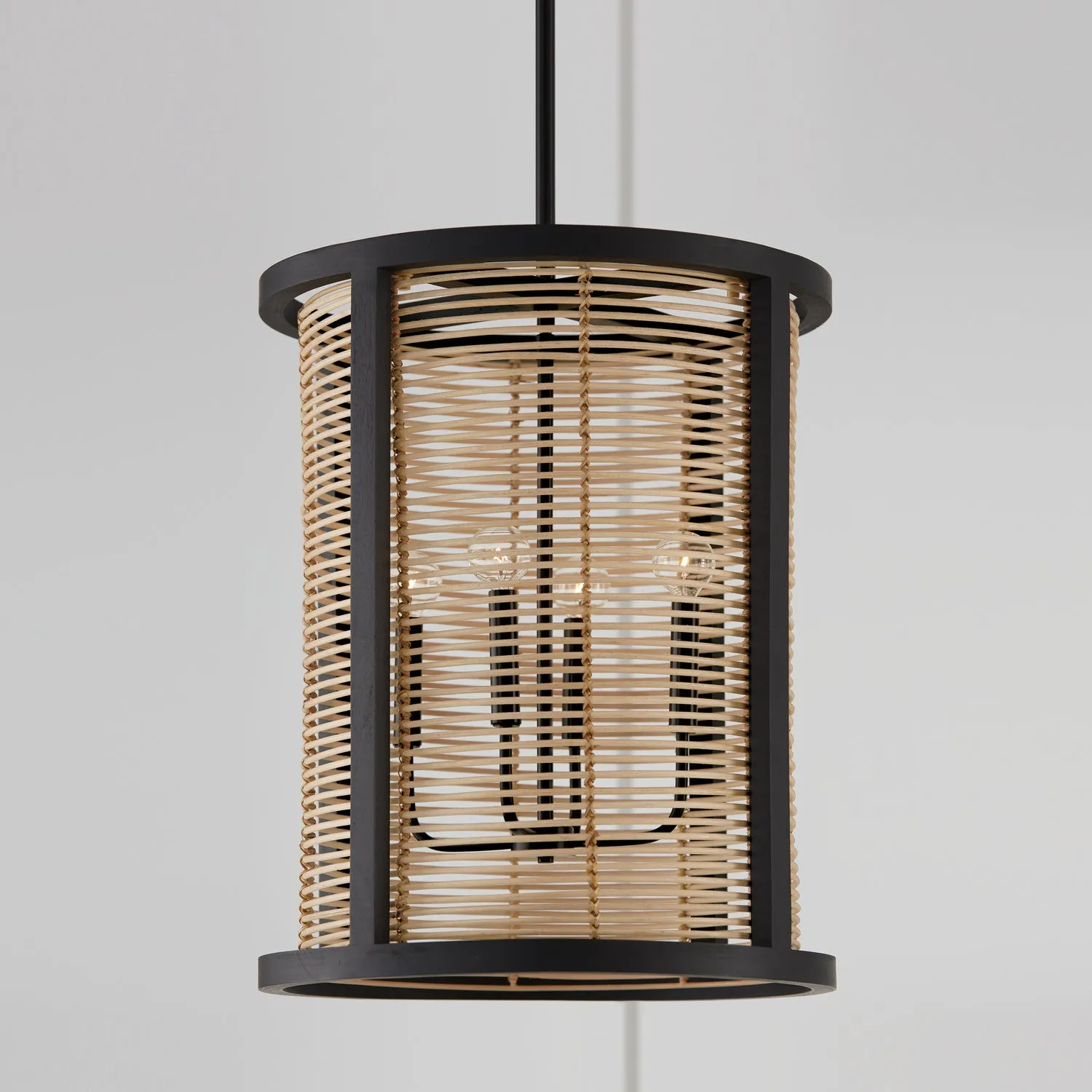 Four Light Foyer Pendant from the Rico Collection in Flat Black Finish by Capital Lighting