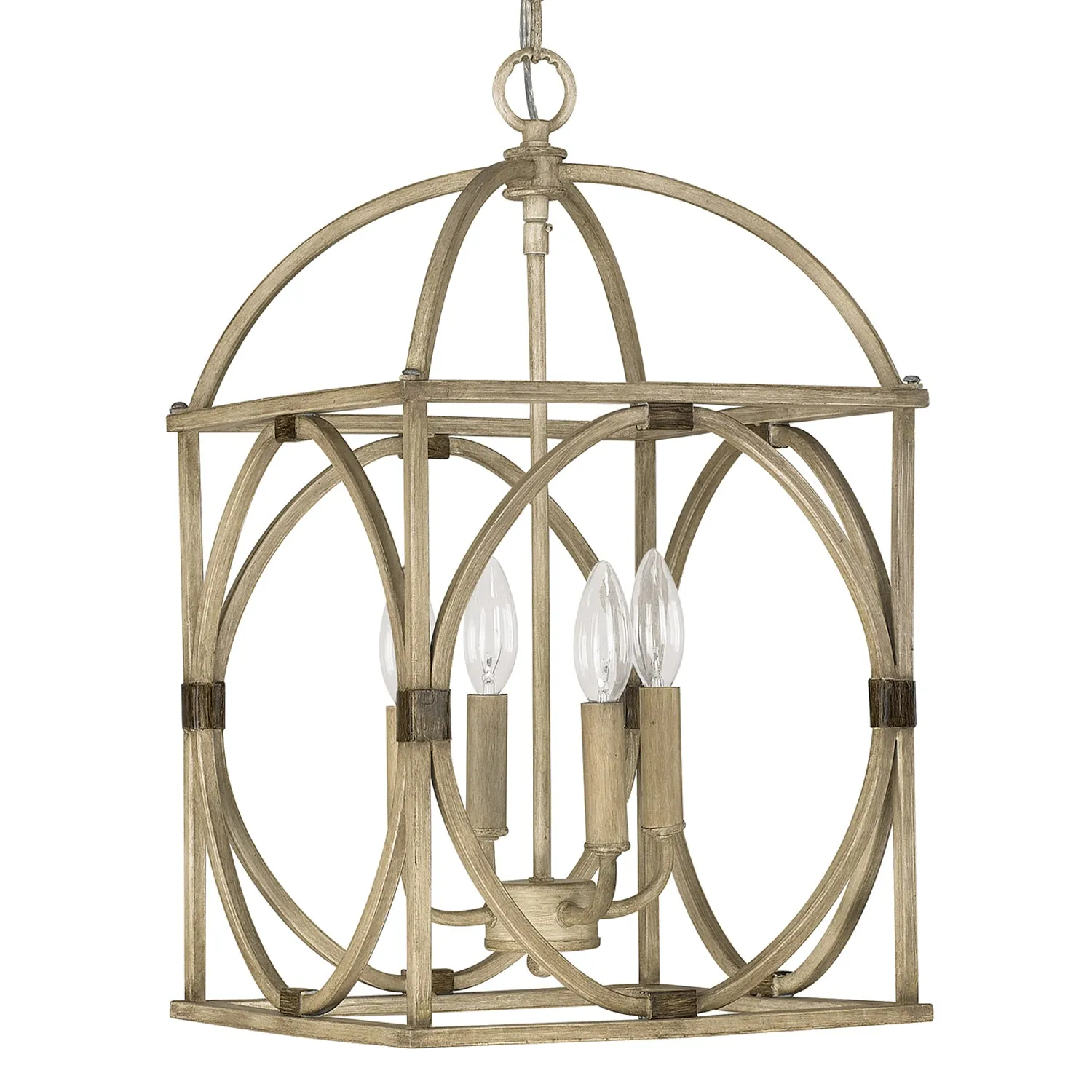 Four Light Foyer Pendant from the Surrey Collection in French Oak Finish by Capital Lighting