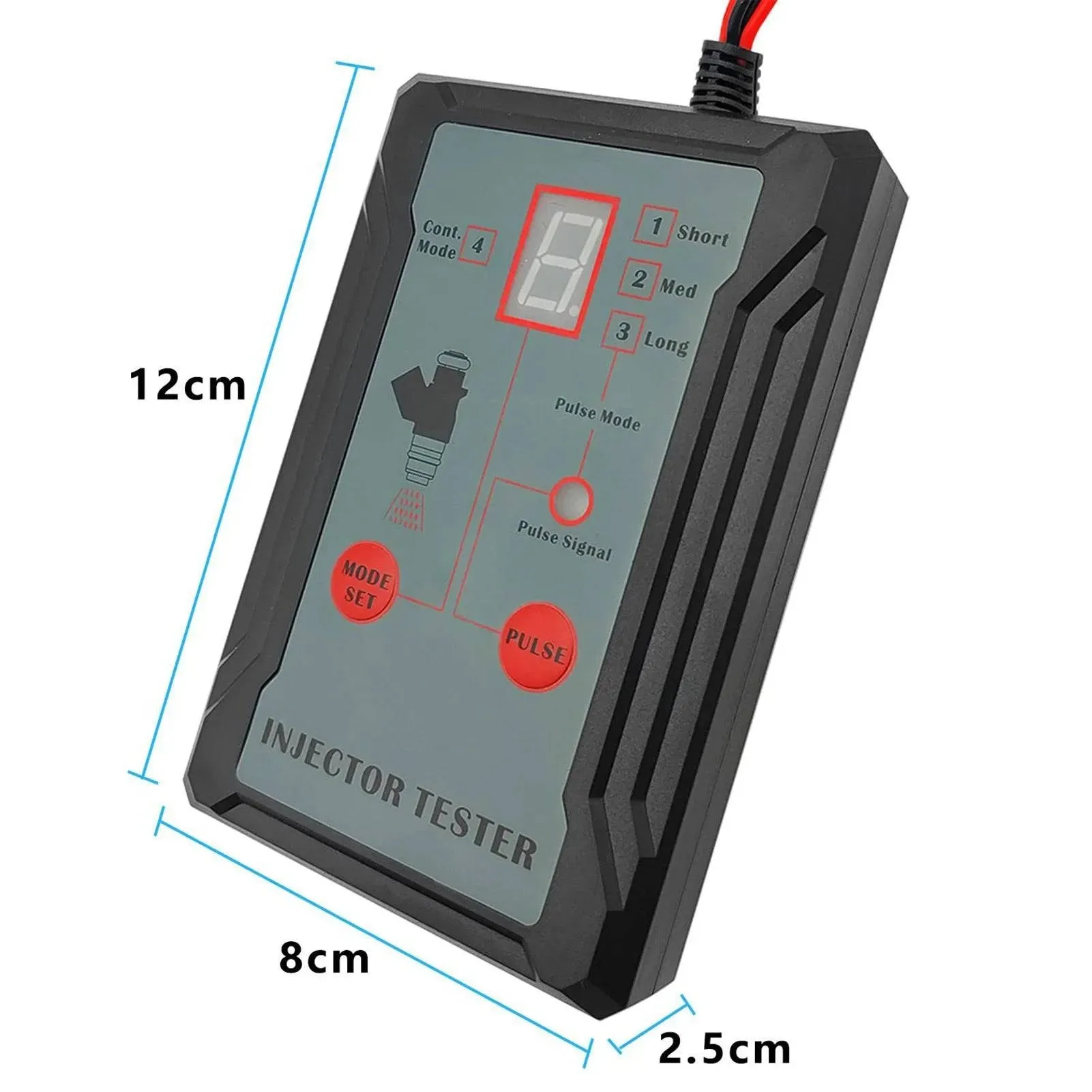 Fuel Injector Tester and Adapter for Diagnosis Cleaning of Injectors DIY Tool Kits 12V/5V Switchable Short-circuit Protection