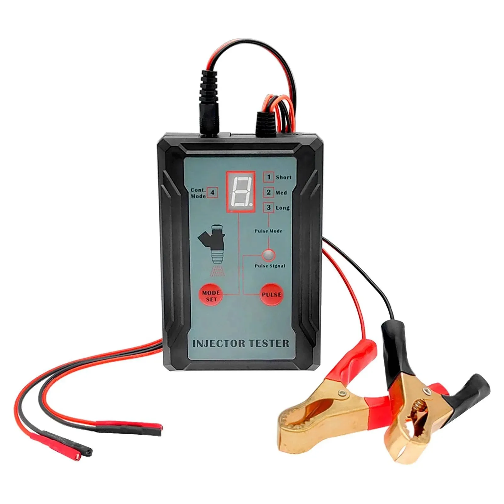 Fuel Injector Tester and Adapter for Diagnosis Cleaning of Injectors DIY Tool Kits 12V/5V Switchable Short-circuit Protection