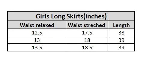 Girls Cotton Long Skirt - Multi