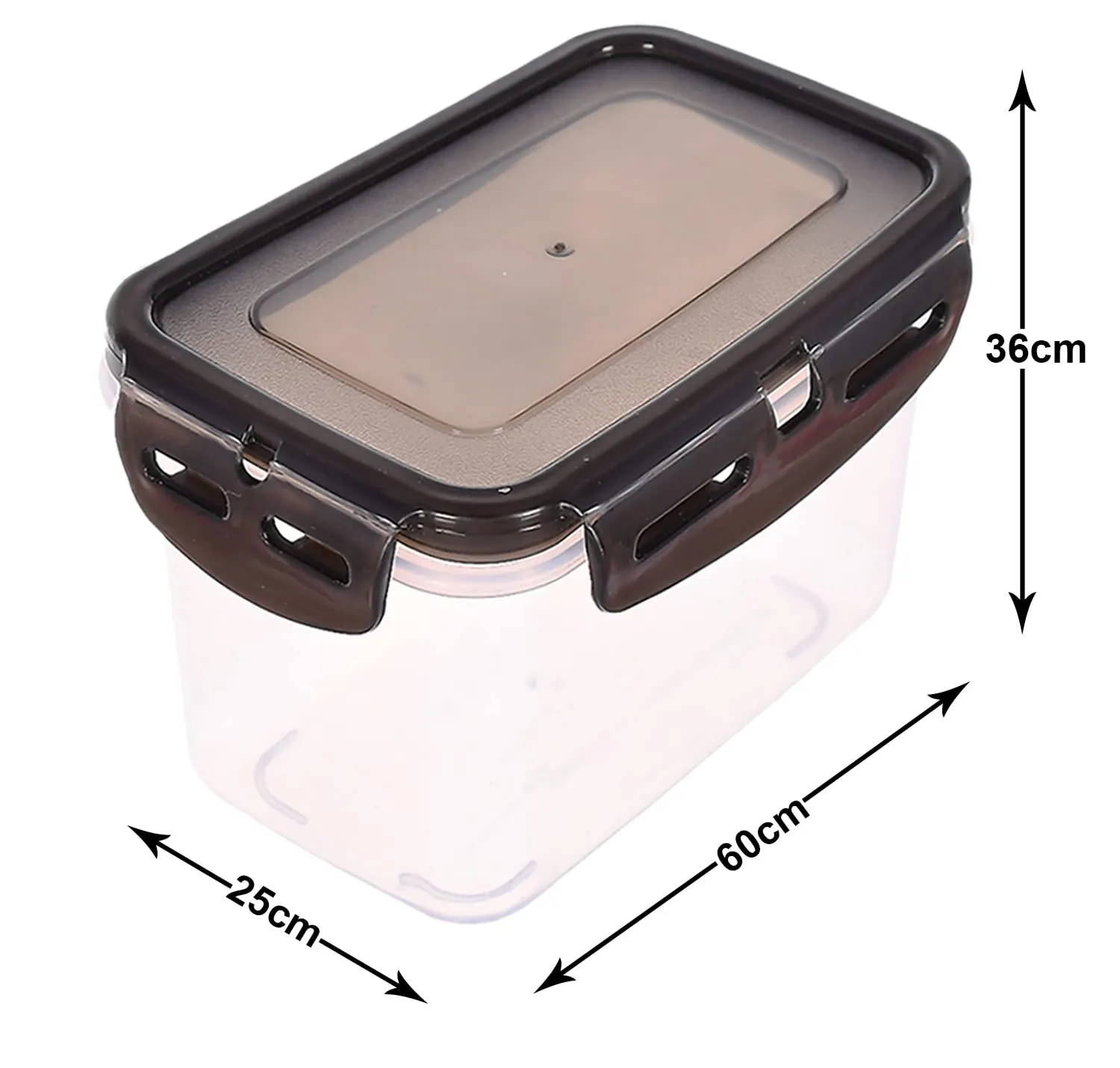 Heart Home Multiuses BPA Free Leak Proof, Dishwasher/Freezer Safe Plastic Storage Container With Airtight Lock Lid, 600ml Pack of 4 (Black & Brown)-46HH0544