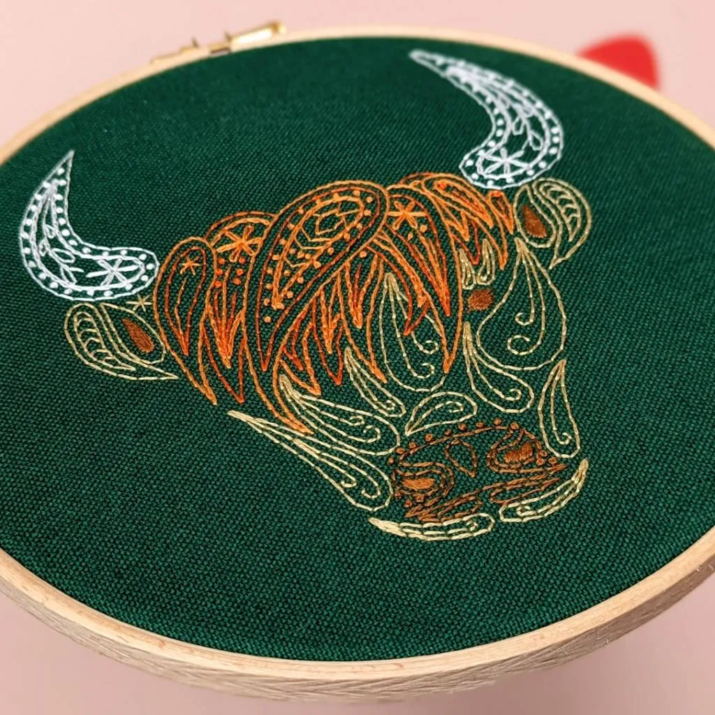 Highland Coo Embroidery Kit