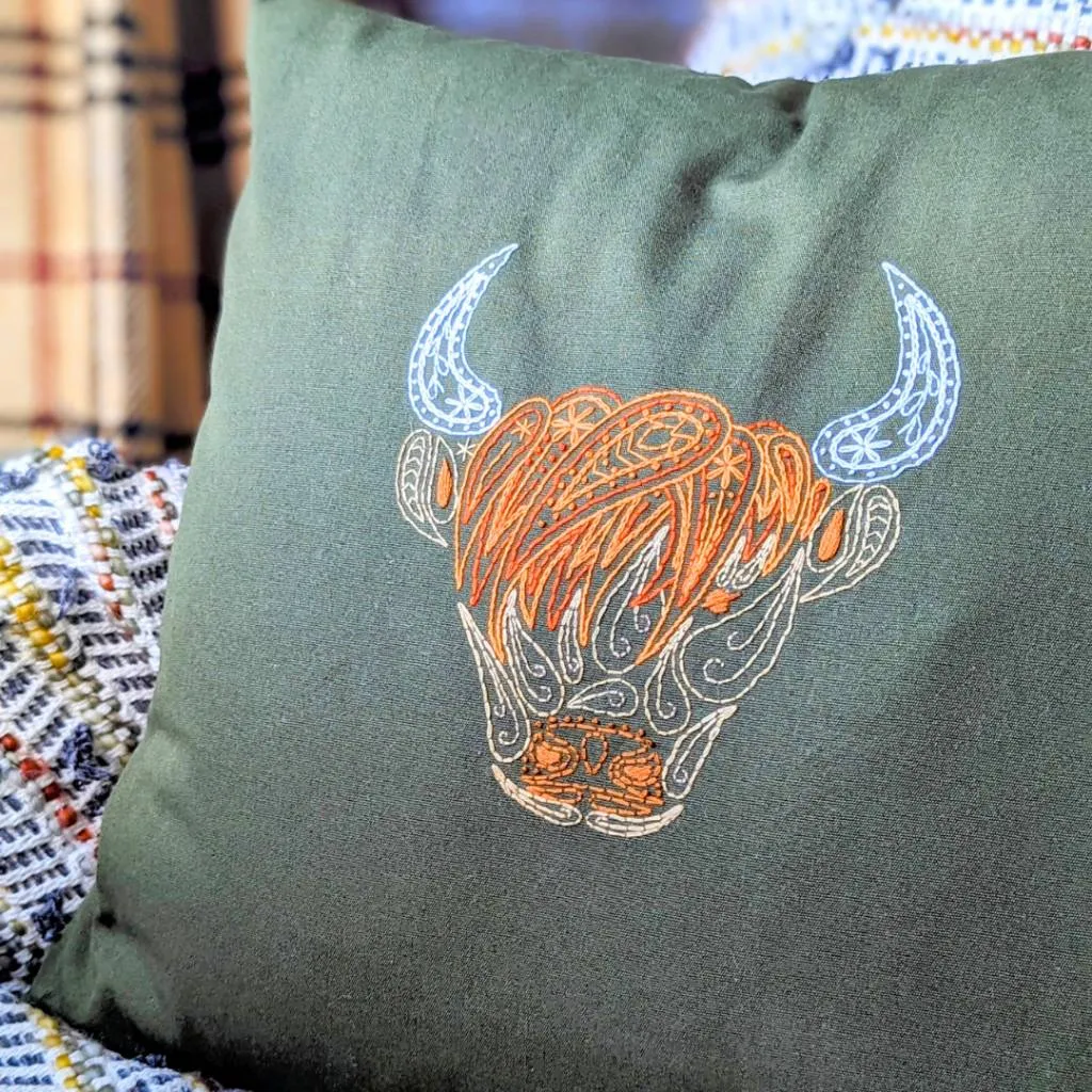 Highland Coo Embroidery Kit