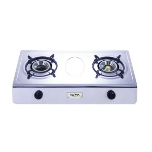 Home Basics/Alpha Table Top 2B Gas Stove Stainless Steel