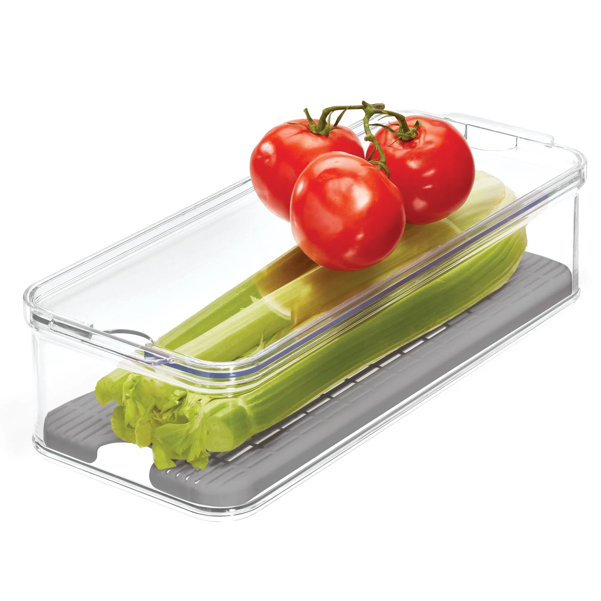 iDesign Crisp Produce Plastic Fridge Bin 15.72" x 6.32" x 3.76", Clear