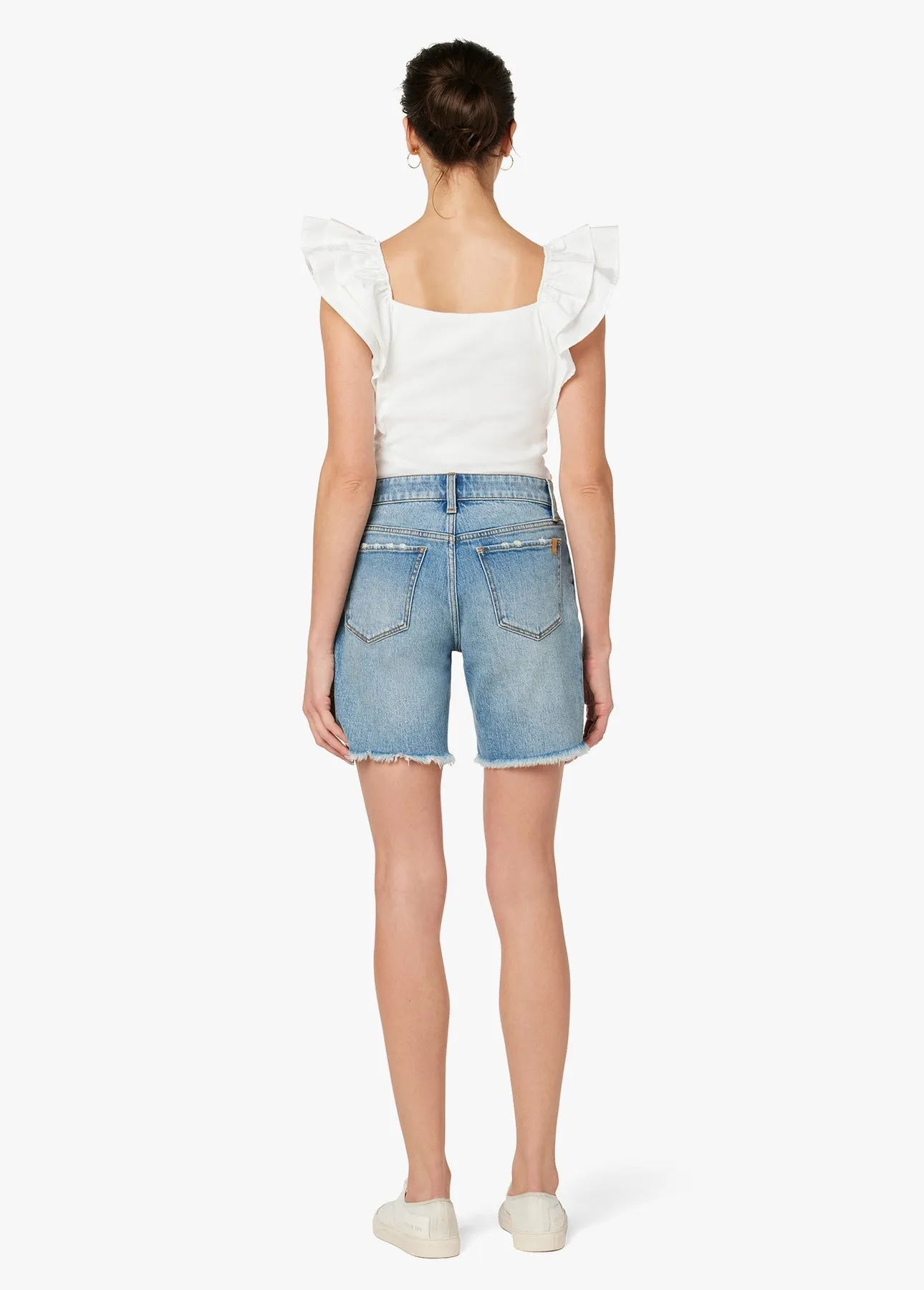 Joes Jeans The 7" Lara Bermuda Short Frayed Hem in So Proud