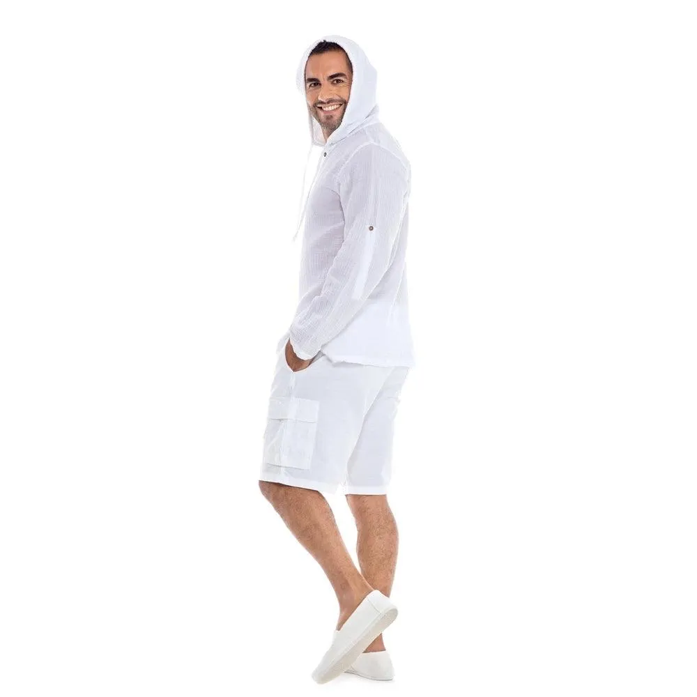 JUST NATURE Men's Jn Men Sports Short - White