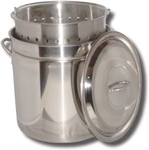 King Kooker 82 Qt Ridged Stainless Steel Pot W/basket & lid