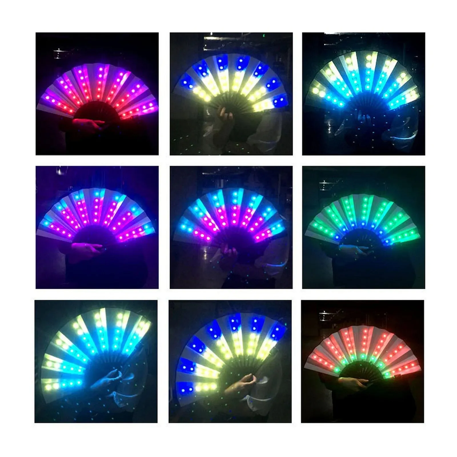 Large Multicolour LED Hand Fan