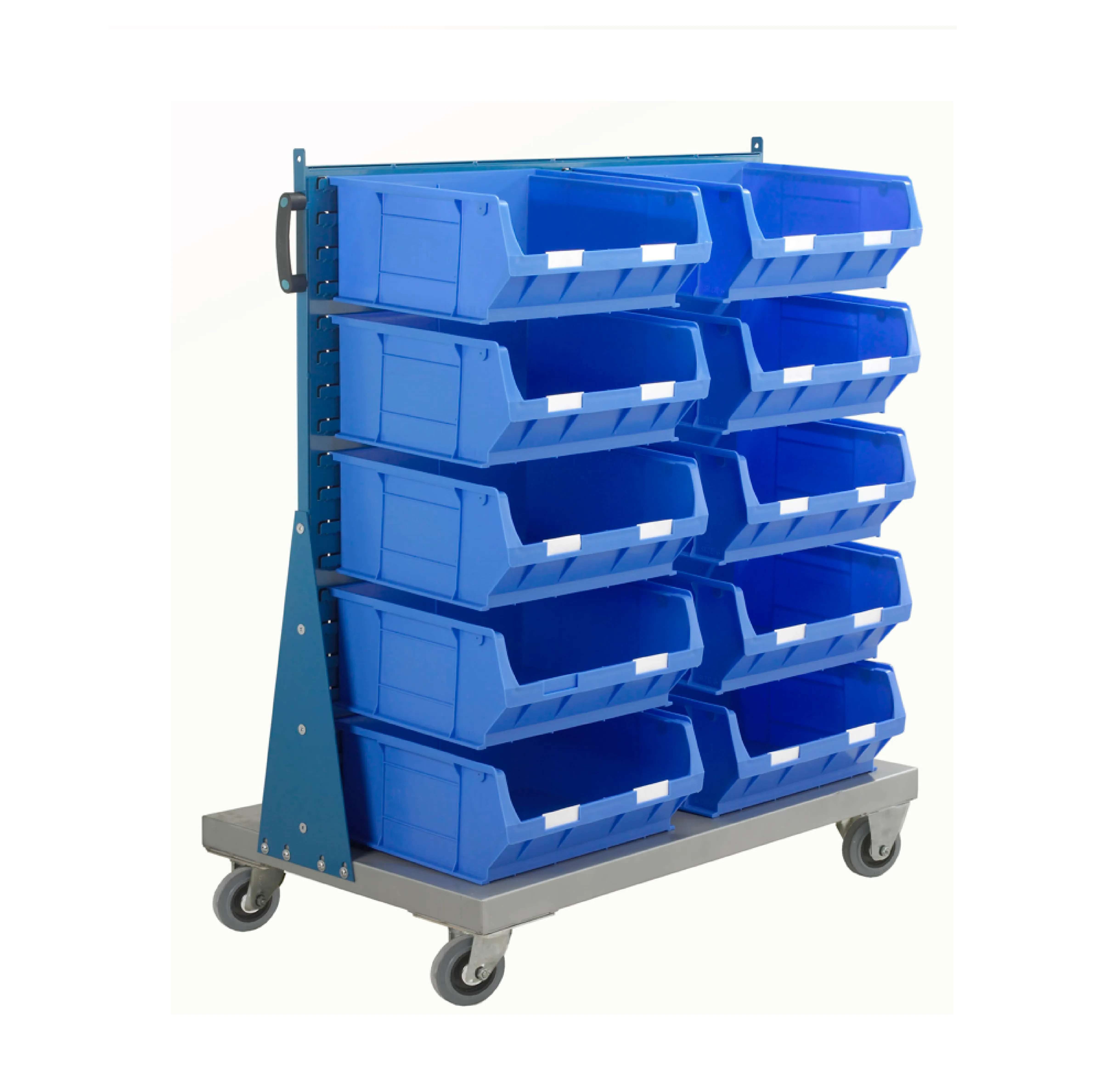 Louvred Panel Spacemaster Trolley Kit with Barton Bin ( 1 x Single sided trolley with 10 x TC6 containers)