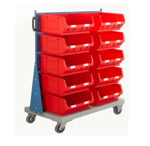 Louvred Panel Spacemaster Trolley Kit with Barton Bin ( 1 x Single sided trolley with 10 x TC6 containers)