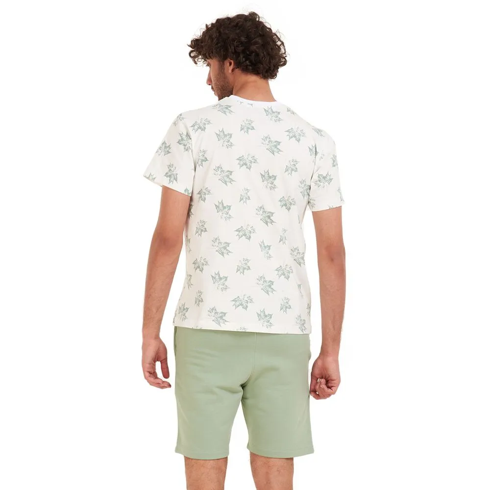 Men summer pajama set Pistache leaves t-shirt  Pistache shorts