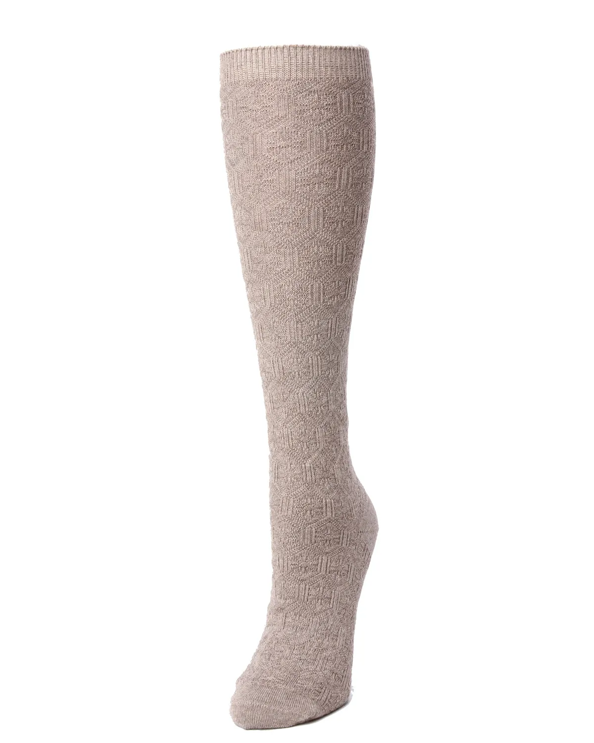 Natori Medallion Knit Wool Blend Knee Socks