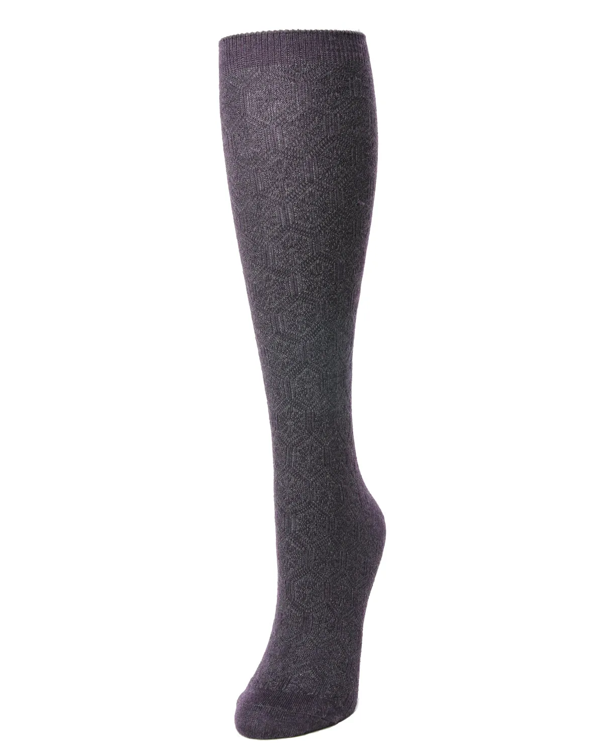 Natori Medallion Knit Wool Blend Knee Socks