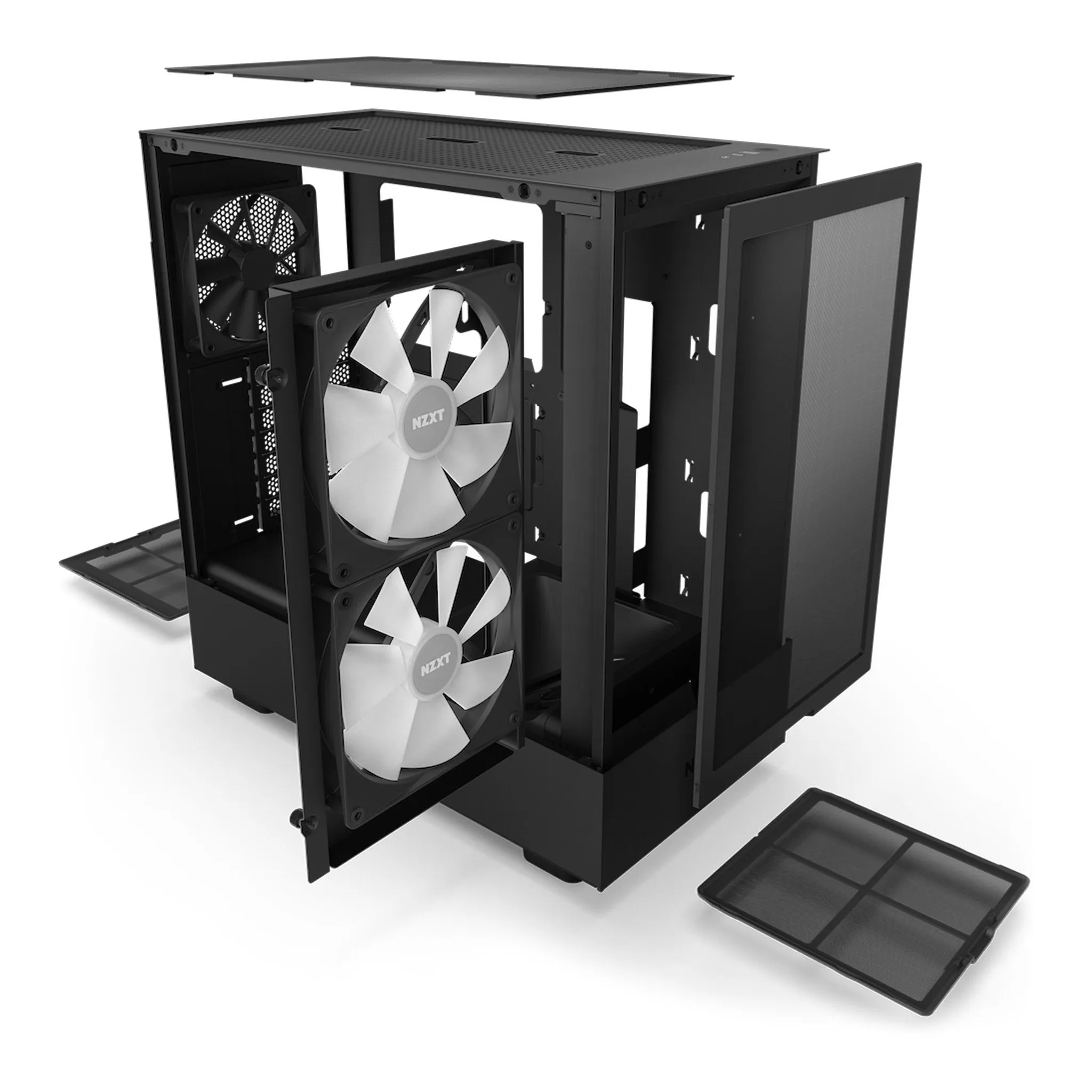 NZXT CC-H51FB-R1 H5 Flow RGB ATX Mid-Tower Case with RGB Fans - Black