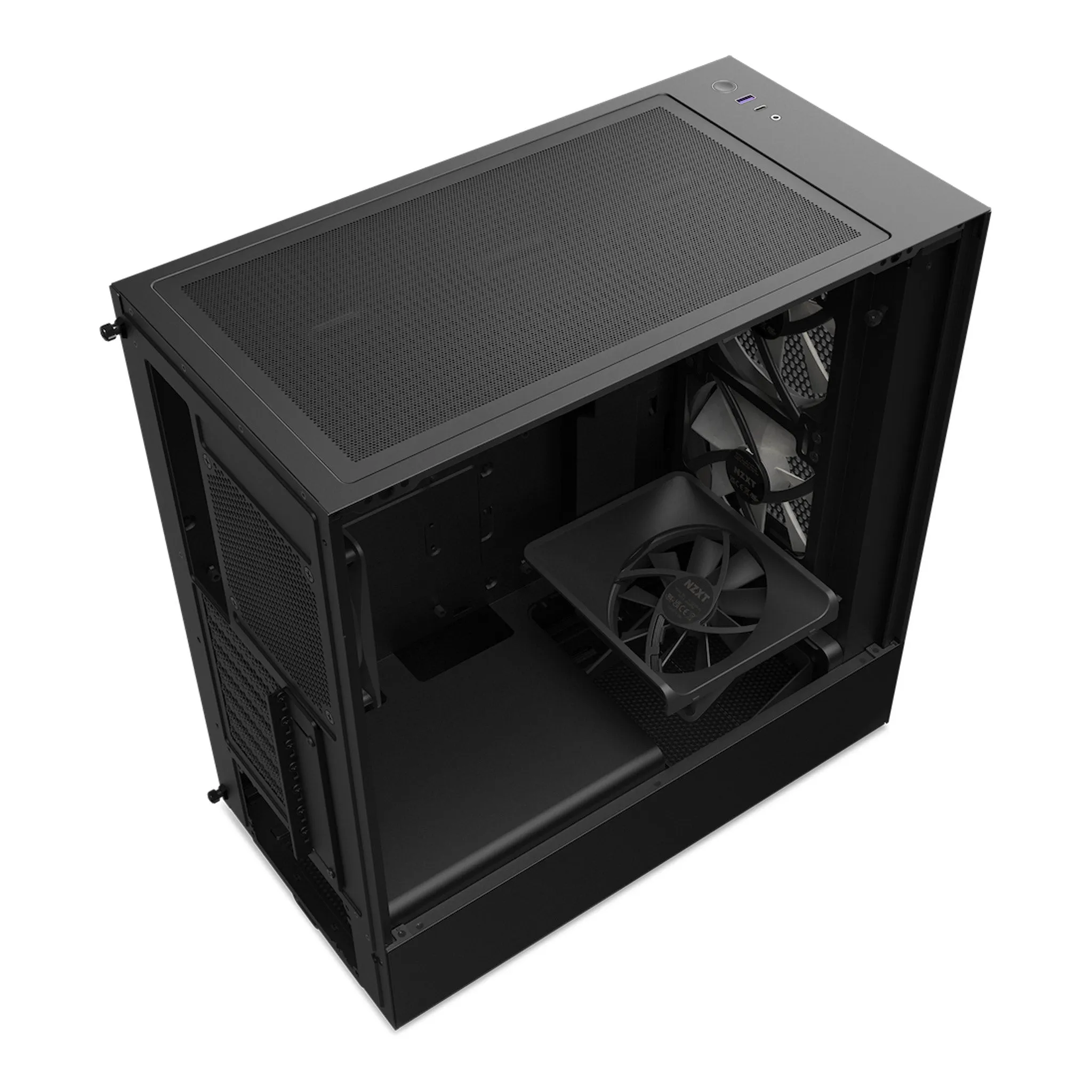 NZXT CC-H51FB-R1 H5 Flow RGB ATX Mid-Tower Case with RGB Fans - Black