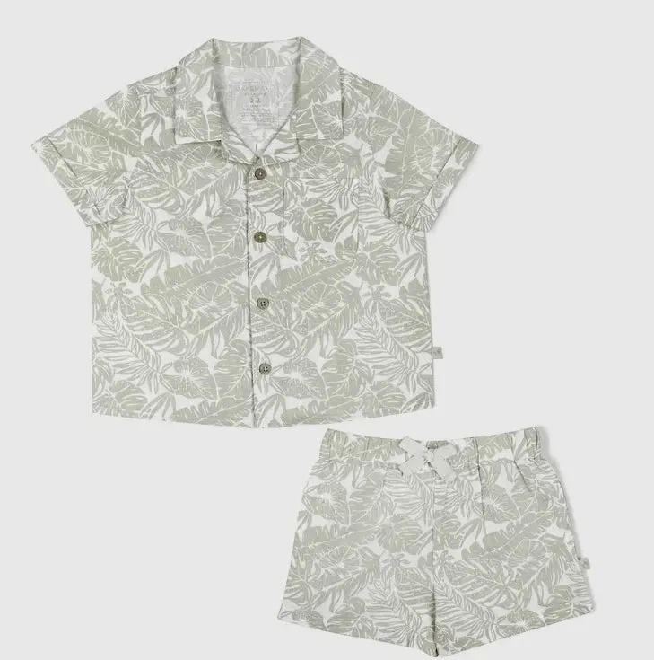 Organic Shirt & Shorts Set - Palms