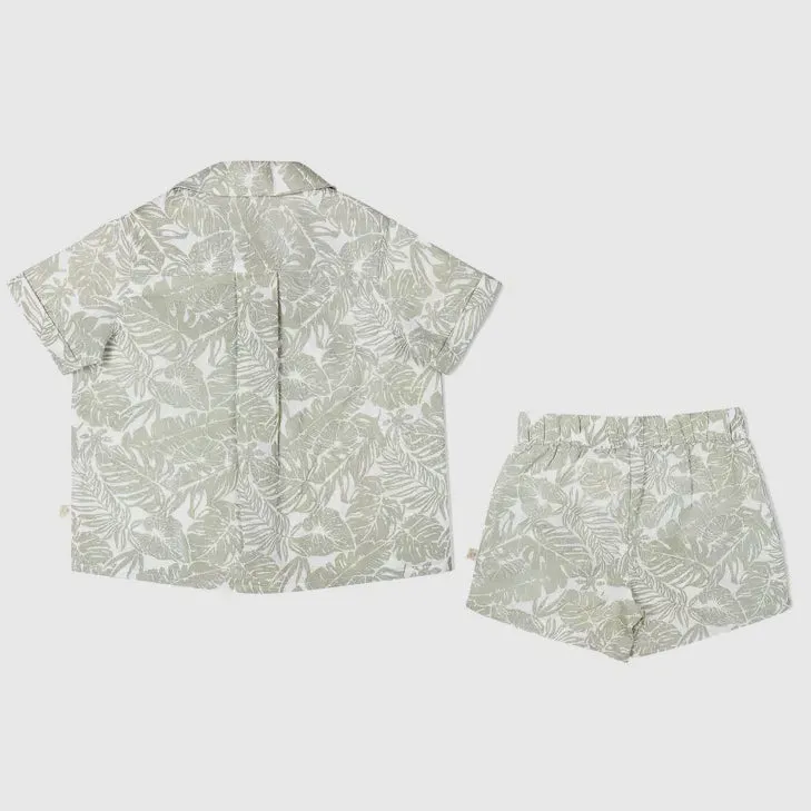 Organic Shirt & Shorts Set - Palms