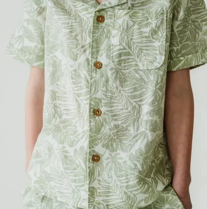 Organic Shirt & Shorts Set - Palms