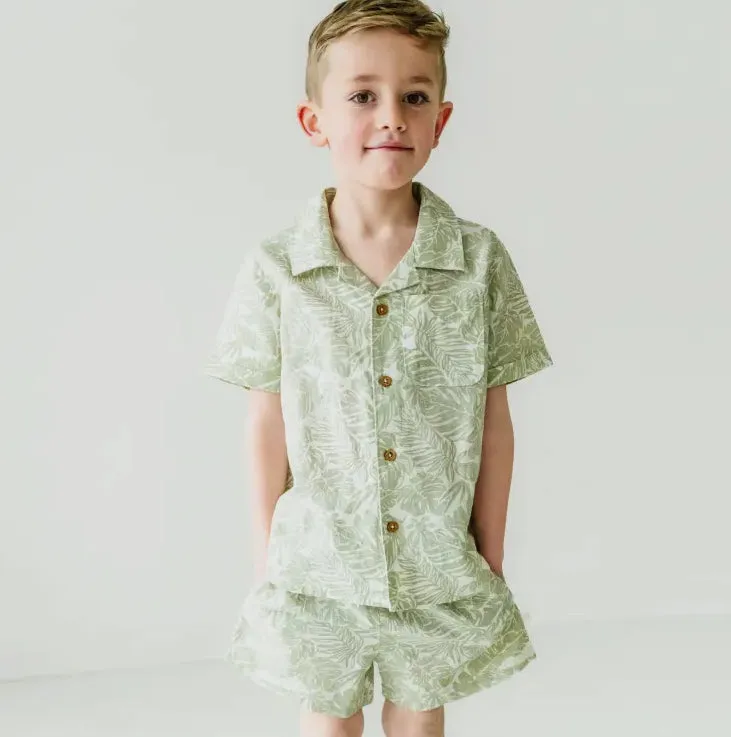 Organic Shirt & Shorts Set - Palms