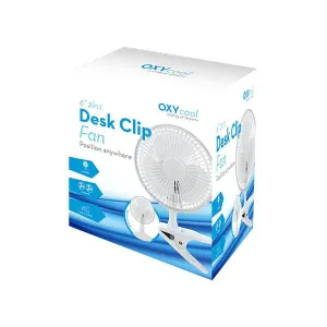 Oxy Cool Desk Clip Fan 6 Inch 2 Speed