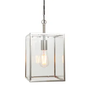 Polished Chrome Square Box Lantern - ID 9642